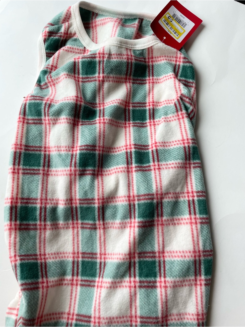 Pets Plaid Fleece Vest - Green & Red